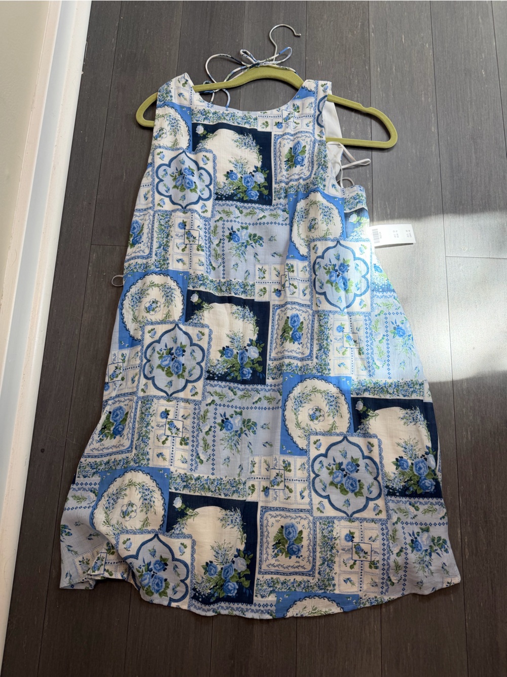 Abercrombie & Fitch Blue and White Patchwork Floral Mini Dress